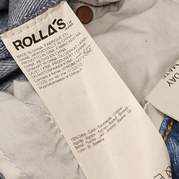 Revolve ROLLA'S East Coast Flare Crop Size 27 Blue Distressed High Rise Liv Worn - Picture 13 of 13